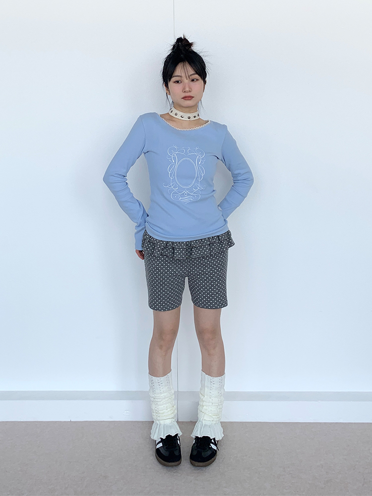 Spring Gray Polka Dot Lace Girl Shorts - Trendy Y2K Style Summer Fashion for Kids Spring Gray Polka Dot Lace Girl Shorts - Trendy Y2K Style Summer Fashion for Kids