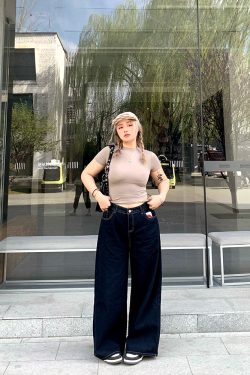 Spring High-Waisted Slim Straight Leg Jeans for Women - Versatile Loose Wide-Leg Floor-Length Pants, Y2K Fashion Style