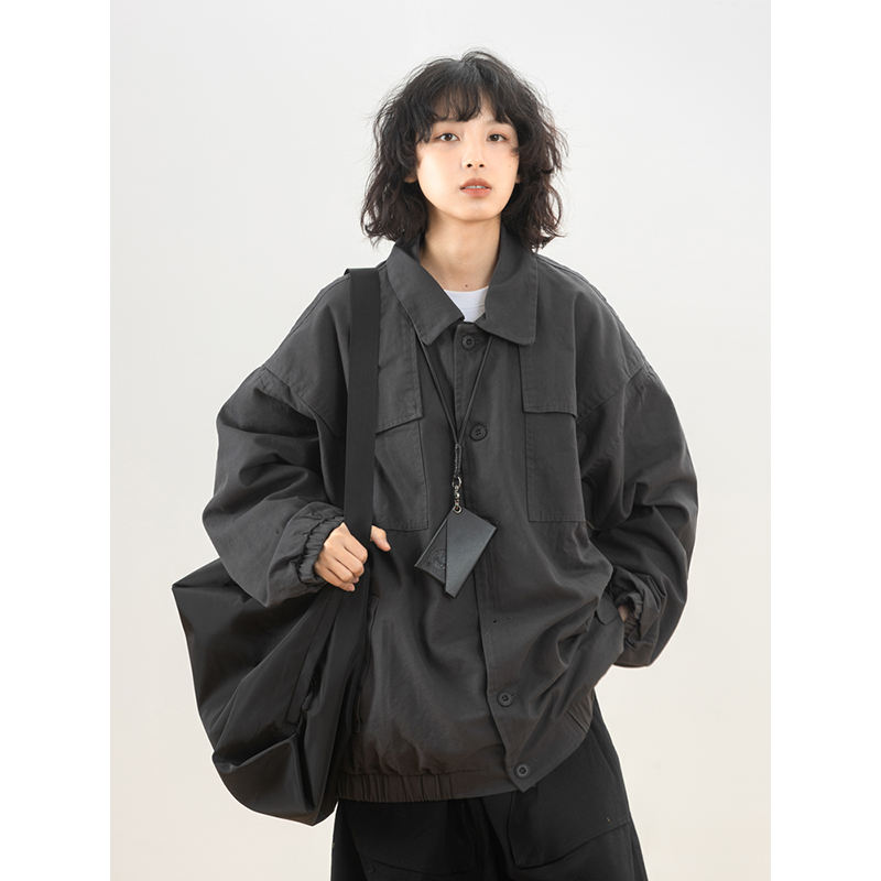 Spring Japanese City Boy Loose Shirt Jacket for Women - Vintage Workwear Style Versatile Coat for Men, Casual Streetwear Fashion Spring Japanese City Boy Loose Shirt Jacket for Women - Vintage Workwear Style Versatile Coat for Men, Casual Streetwear Fashion