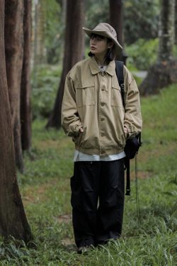 Spring Japanese City Boy Loose Shirt Jacket for Women - Vintage Workwear Style Versatile Coat for Men, Casual Streetwear Fashion