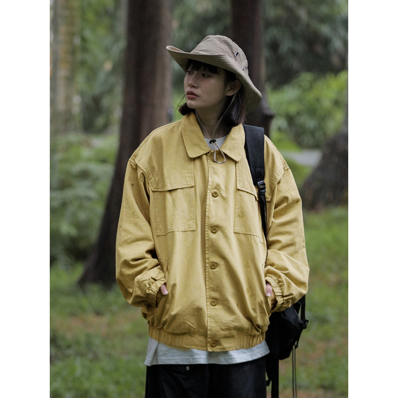 Spring Japanese City Boy Loose Shirt Jacket for Women - Vintage Workwear Style Versatile Coat for Men, Casual Streetwear Fashion Spring Japanese City Boy Loose Shirt Jacket for Women - Vintage Workwear Style Versatile Coat for Men, Casual Streetwear Fashion