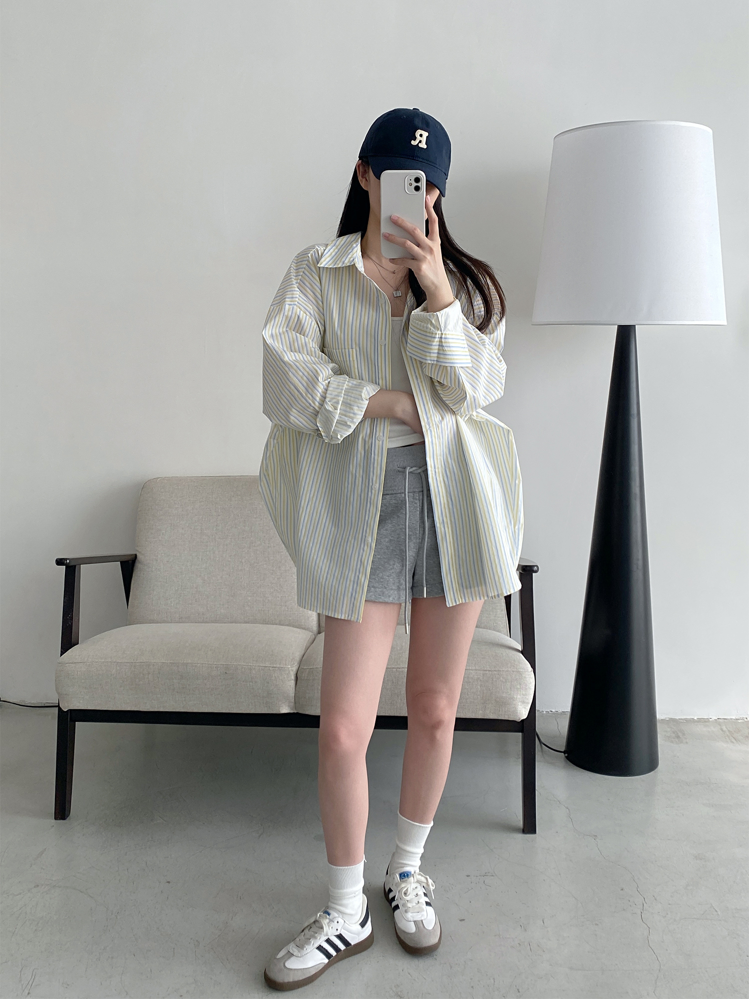 Spring Summer Women’s Striped Long Sleeve Shirt - Casual Sun Protection Top, Loose Slimming Fit, Korean Style Vacation Wear Spring Summer Women’s Striped Long Sleeve Shirt - Casual Sun Protection Top, Loose Slimming Fit, Korean Style Vacation Wear