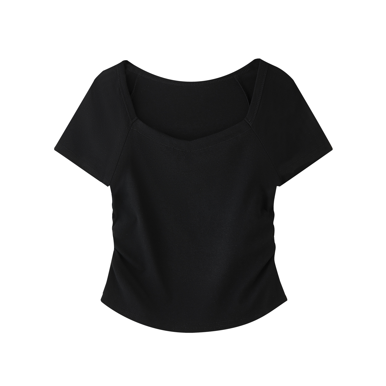 Square Neck Tie-Dye Short Sleeve T-Shirt - Elegant Women's Fitted Cotton Top for Effortless 90s Style Square Neck Tie-Dye Short Sleeve T-Shirt - Elegant Women's Fitted Cotton Top for Effortless 90s Style