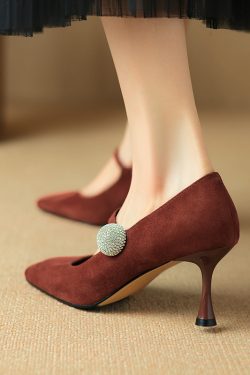 Square Toe High Heel Wedding Shoes for Women - One Strap Thin Heel Design, Stylish Italian-Inspired Footwear