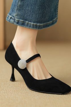 Square Toe High Heel Wedding Shoes for Women - One Strap Thin Heel Design, Stylish Italian-Inspired Footwear
