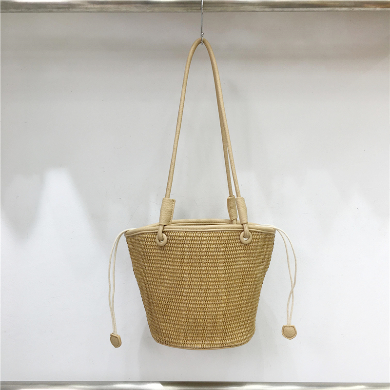 Straw Woven Vegetable Basket Tote Bag - Summer Beach Vacation Underarm Bucket Bag for Trendy Style Straw Woven Vegetable Basket Tote Bag - Summer Beach Vacation Underarm Bucket Bag for Trendy Style
