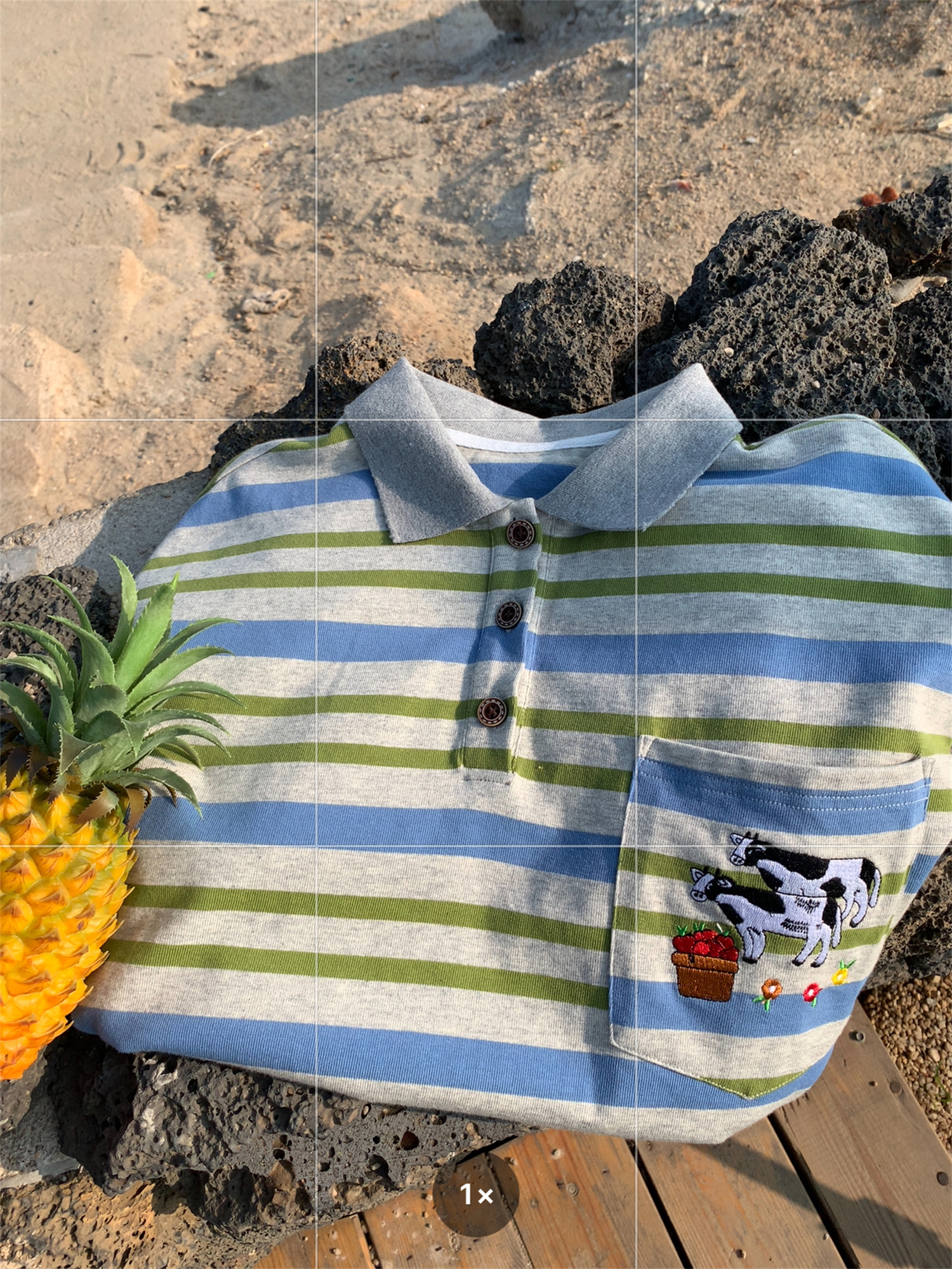 Striped Cow Embroidery Polo T-Shirt for Men and Women, Summer Loose Fit Short Sleeve Top, Vintage Style Striped Cow Embroidery Polo T-Shirt for Men and Women, Summer Loose Fit Short Sleeve Top, Vintage Style