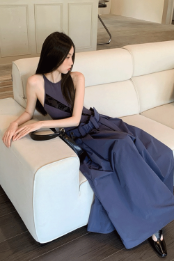 Striped High-Low Fake Two-Piece Dress - Slimming Waist Summer Vest for Women - Trendy Y2K Style