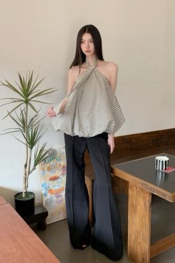 Striped Neck Tie Cloud Camisole - Summer Design, Trendy Niche Style, Perfect for Y2K and 90s Inspired Fashion