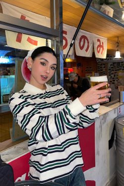 Striped Retro Academy Polo Shirt - Vintage Style, 90s Inspired, Perfect for Casual Outfits