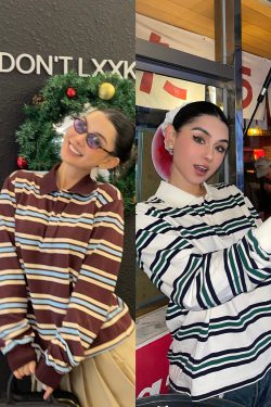 Striped Retro Academy Polo Shirt - Vintage Style, 90s Inspired, Perfect for Casual Outfits