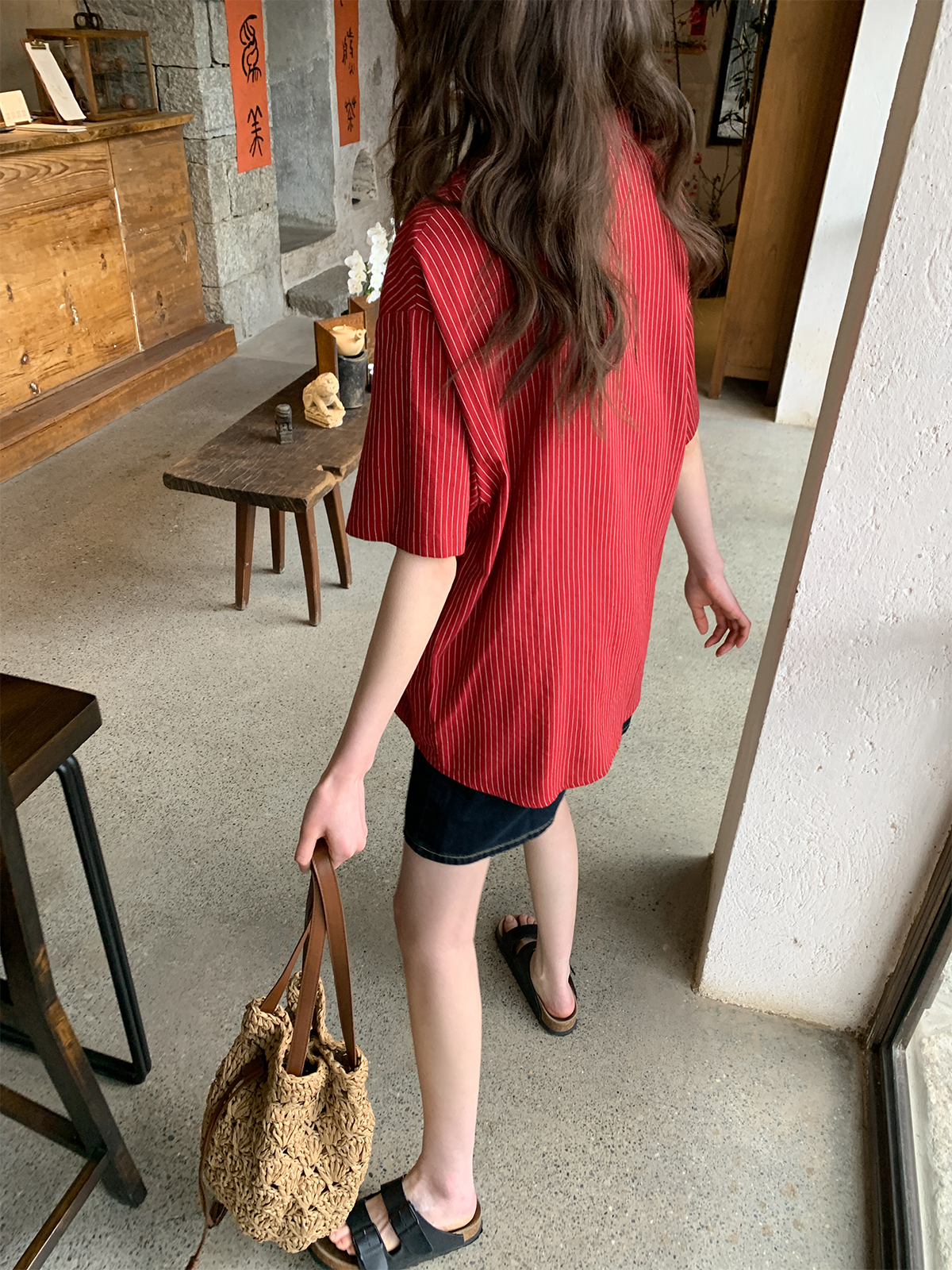 Striped Short-Sleeve Shirt for Women - Loose-Fitting Summer Blouse, Stylish 2025 Niche Design, Trendy Casual Top Striped Short-Sleeve Shirt for Women - Loose-Fitting Summer Blouse, Stylish 2025 Niche Design, Trendy Casual Top