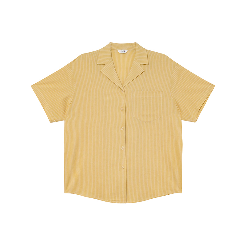 Striped Short-Sleeve Shirt for Women - Loose-Fitting Summer Blouse, Stylish 2025 Niche Design, Trendy Casual Top Striped Short-Sleeve Shirt for Women - Loose-Fitting Summer Blouse, Stylish 2025 Niche Design, Trendy Casual Top