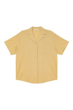 Striped Short-Sleeve Shirt for Women - Loose-Fitting Summer Blouse, Stylish 2025 Niche Design, Trendy Casual Top