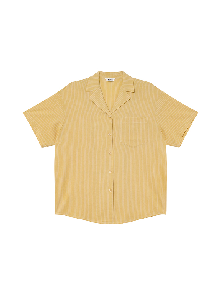 Striped Short-Sleeve Shirt for Women - Loose-Fitting Summer Blouse, Stylish 2025 Niche Design, Trendy Casual Top Striped Short-Sleeve Shirt for Women - Loose-Fitting Summer Blouse, Stylish 2025 Niche Design, Trendy Casual Top