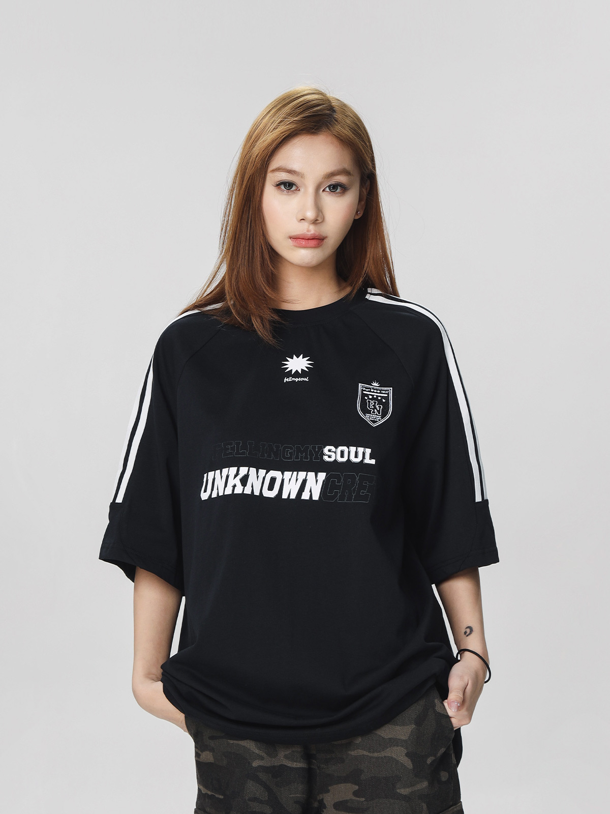 Striped Short Sleeve T-Shirt for Women - Casual American Sports Style, Loose Fit Summer Top for Couples Striped Short Sleeve T-Shirt for Women - Casual American Sports Style, Loose Fit Summer Top for Couples