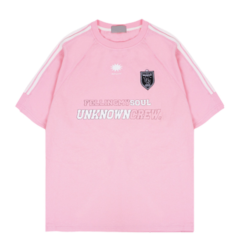 Striped Short Sleeve T-Shirt for Women - Casual American Sports Style, Loose Fit Summer Top for Couples Striped Short Sleeve T-Shirt for Women - Casual American Sports Style, Loose Fit Summer Top for Couples