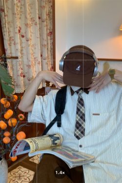 Striped Tie Casual Short Sleeve Shirt for Men and Women, Japanese Style Loose Versatile Top, Trendy Vintage-Inspired Fashion