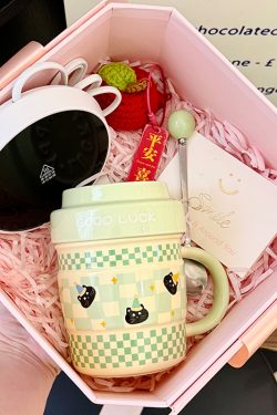 Stylish Ceramic Travel Coffee Cup with Lid - Unique Design, High-Quality Tea Mug for Women, Ideal Gift for Coffee Lovers