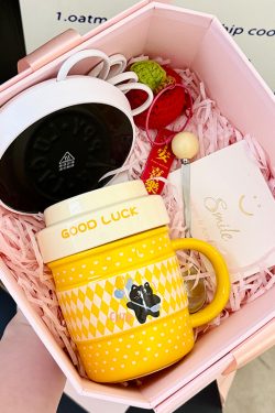 Stylish Ceramic Travel Coffee Cup with Lid - Unique Design, High-Quality Tea Mug for Women, Ideal Gift for Coffee Lovers