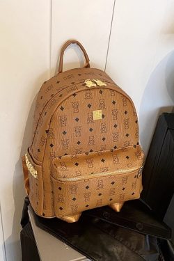 Stylish High-End Double Shoulder Backpack 2024 Women's Versatile Bag for School & Everyday Use, Trendy Maiduo Bear Design