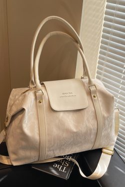 Stylish Lightweight Waterproof Travel Bag for Women - Large Capacity Commuter Shoulder Luggage for Short-Distance Business Trips