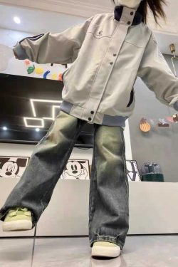 Stylish Pink Patchwork Baseball Jacket for Women - Unique Korean-Style Cardigan for Spring and Autumn Fashion