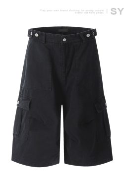 Summer 2025 Men's Unisex Loose Wide-Leg Cargo Shorts - 7-Point Pants for Casual Style