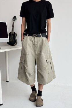 Summer 2025 Men's Unisex Loose Wide-Leg Cargo Shorts - 7-Point Pants for Casual Style
