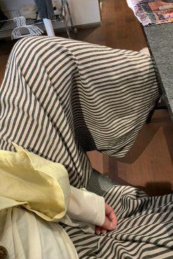 Summer 2025 Striped Wide-Leg Pants for Women - Thin, Loose, Casual Nine-Point Plus Size Trousers