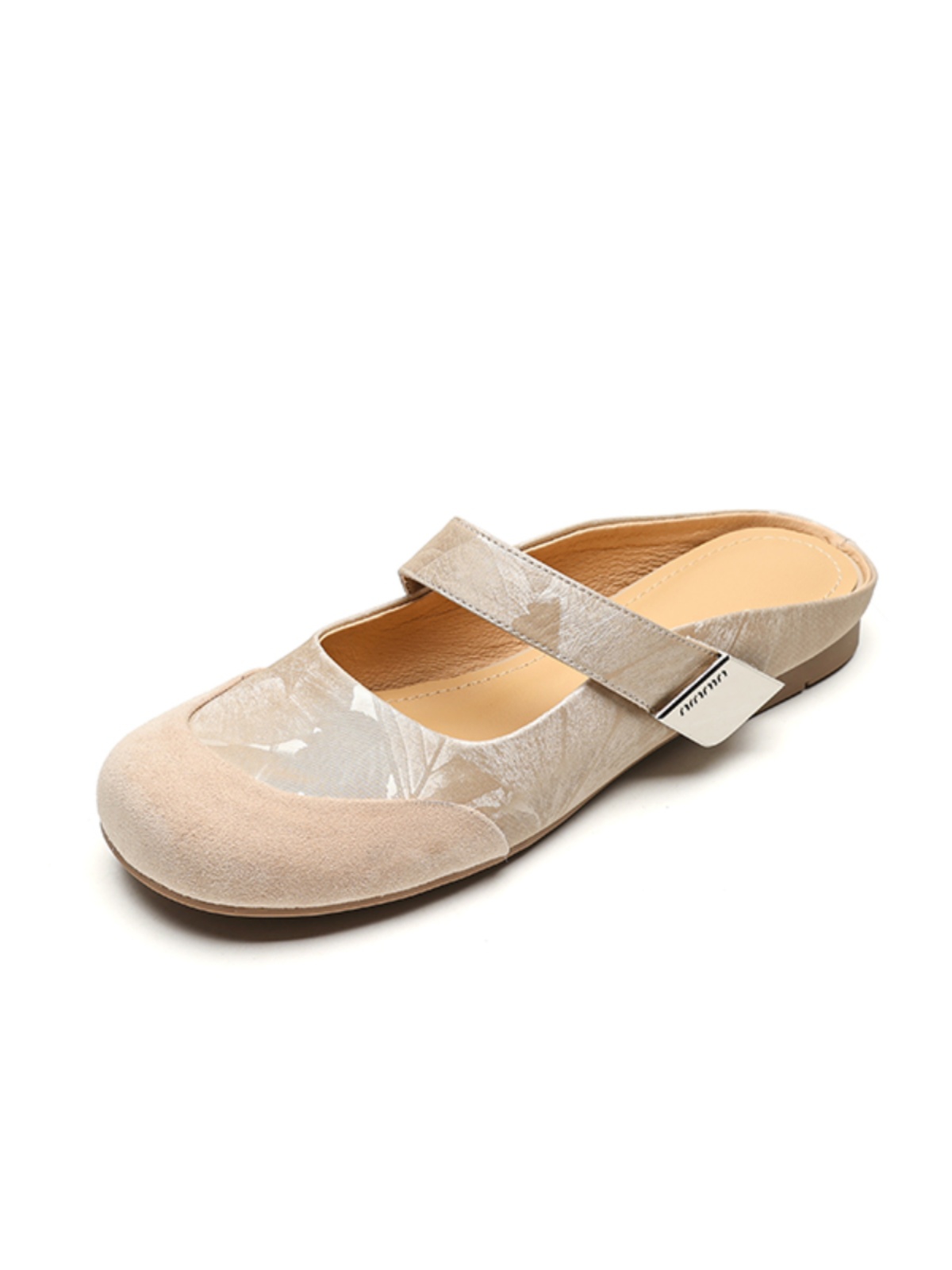 Summer 2025 Women's Cute Apricot Round Toe Flat Half Slippers - Top Layer Cowhide Outdoor Footwear Summer 2025 Women's Cute Apricot Round Toe Flat Half Slippers - Top Layer Cowhide Outdoor Footwear