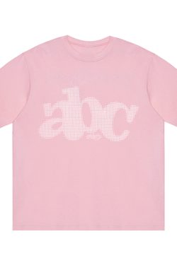 Summer 2025 Women's Loose Round Neck T-Shirt with Letter Print - Casual Short Sleeve Trendy Top for Couples