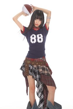 Summer 2025 Women’s Patchwork Plaid Irregular Multi-Layer Cake Skirt - Hot Girl American Style Fashion