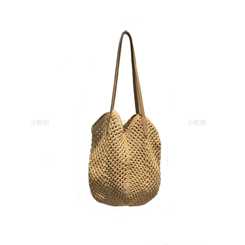 Summer Beach Tote Bag - Women's Cotton Yarn Woven Shoulder Bag with Hollow Design - Stylish Handheld Tote for 2025 Summer Beach Tote Bag - Women's Cotton Yarn Woven Shoulder Bag with Hollow Design - Stylish Handheld Tote for 2025