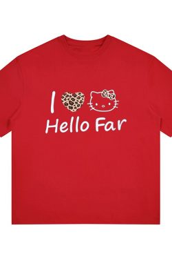 Summer Black Leopard Print Kitty Cat Graphic Cropped Top for Women - American Style Slim-Fit Short Sleeve