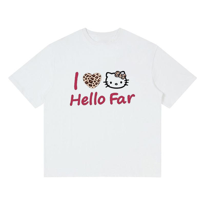 Summer Black Leopard Print Kitty Cat Graphic Cropped Top for Women - American Style Slim-Fit Short Sleeve Summer Black Leopard Print Kitty Cat Graphic Cropped Top for Women - American Style Slim-Fit Short Sleeve