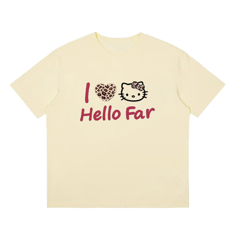 Summer Black Leopard Print Kitty Cat Graphic Cropped Top for Women - American Style Slim-Fit Short Sleeve Summer Black Leopard Print Kitty Cat Graphic Cropped Top for Women - American Style Slim-Fit Short Sleeve