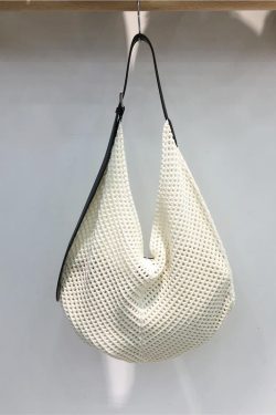 Summer Casual Beach Bag - Woven Hollow Splicing Design for Vacation & Daily Use - Trendy Niche Ins Style