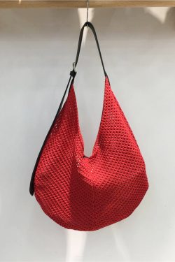 Summer Casual Beach Bag - Woven Hollow Splicing Design for Vacation & Daily Use - Trendy Niche Ins Style