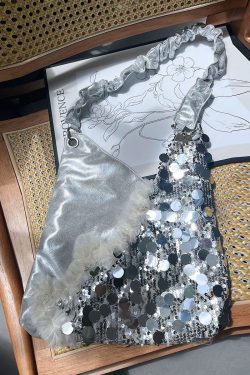 Summer Cute Cat Tote Bag with Silver Sequins - Trendy Large Capacity Shoulder Crossbody Bag