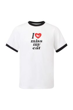 Summer Dog Cat Print Short Sleeve T-Shirt - Comfortable Pure Cotton, Trendy 25SS Niche Design, Perfect for Casual Wear