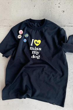 Summer Dog Cat Print Short Sleeve T-Shirt - Comfortable Pure Cotton, Trendy 25SS Niche Design, Perfect for Casual Wear