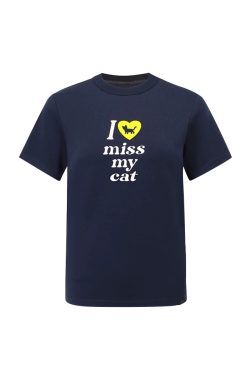 Summer Dog Cat Print Short Sleeve T-Shirt - Comfortable Pure Cotton, Trendy 25SS Niche Design, Perfect for Casual Wear