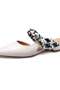 Summer Fashion French Ribbon Pointed Flat Shoes - Comfortable Slip-On Half Slippers for Women