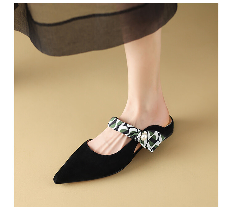 Summer Fashion French Ribbon Pointed Flat Shoes - Comfortable Slip-On Half Slippers for Women Summer Fashion French Ribbon Pointed Flat Shoes - Comfortable Slip-On Half Slippers for Women