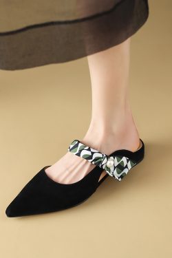 Summer Fashion French Ribbon Pointed Flat Shoes - Comfortable Slip-On Half Slippers for Women