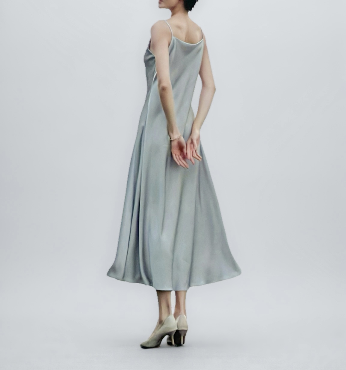 Summer Floral Satin Slip Dress, Women's Mid-Length V-Neck Long Dress in Imitation Acetate – Elegant 90s Style Summer Floral Satin Slip Dress, Women's Mid-Length V-Neck Long Dress in Imitation Acetate – Elegant 90s Style