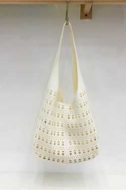 Summer French Hollow Carved Tote Bag - Large Capacity Versatile Commuter Shoulder Bag for Stylish Outings