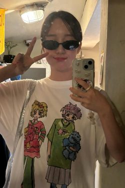 Summer Graffiti Artist Design Loose Fit Cotton Short Sleeve T-Shirt - Trendy Casual Wear for 90s and Y2K Style