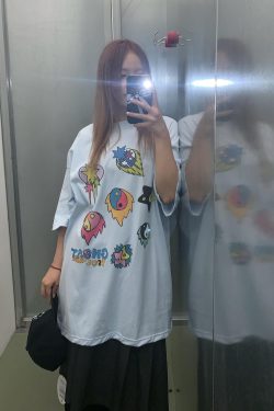 Summer Graffiti Artist Design Loose Fit Cotton Short Sleeve T-Shirt - Trendy Casual Wear for 90s and Y2K Style